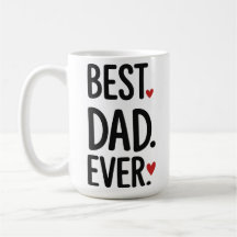 Best Dad Ever Hearts Modern Fathers Day Mug