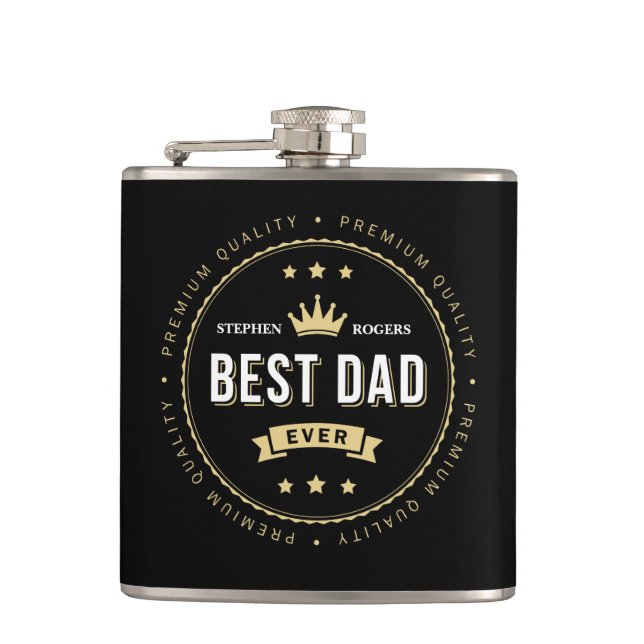 Best Dad Ever Hip Flask (Front)