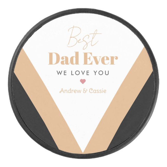 Best dad ever hockey puck (Front)