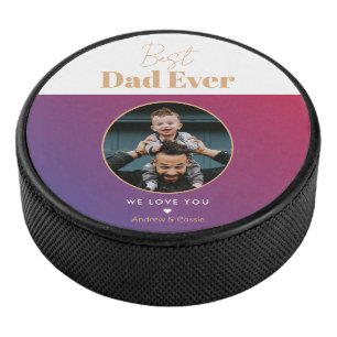 Best dad ever hockey puck