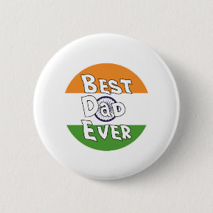 Best Dad Ever India Flag 2 Inch Round Button