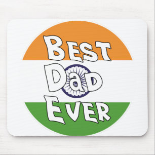 Best Dad Ever India Flag Mouse Pad