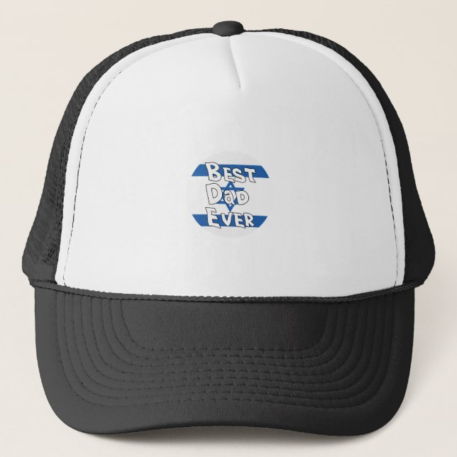 Best Dad Ever Israel Flag Trucker Hat (Front)