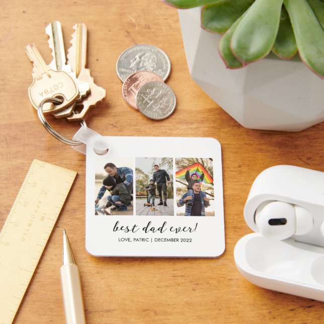 Best Dad Ever Keepsake Multi Photo Keychain (Desk)