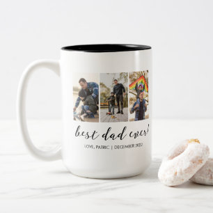 Best Dad Ever Keepsake Multi Photo Two-Tone Coffee Mug