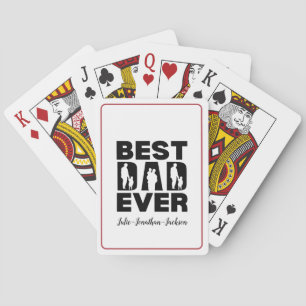  Best Dad Ever Kid Silhouette Personalized Playing Cards