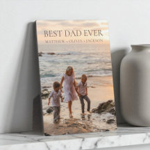 Best Dad Ever Kids Names Personalized Modern Photo