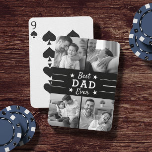 Best Dad Ever   Kids Photo Collage Playing Cards