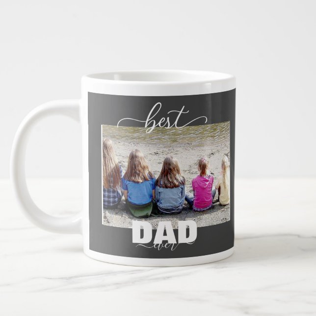 Best DAD Ever Kids Photo Father's Day  Large Coffee Mug (Left)