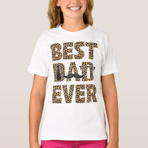 Best Dad Ever Leopard Plaid Father's Day Papa Birt T-Shirt