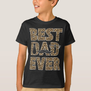 Best Dad Ever Leopard Plaid Father's Day Papa Birt T-Shirt