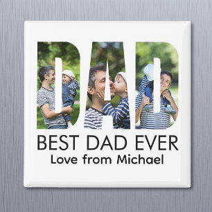 Best Dad Ever Letter Photo Magnet