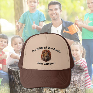 Best Dad Ever Lion Personalized Father's Day Truck Trucker Hat