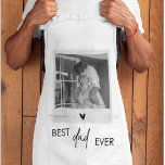 Best Dad Ever Minimalistic Photo  Apron<br><div class="desc">Celebrate the best dad ever with our minimalistic photo apron! This sleek and stylish apron features the heartfelt message "Best Dad Ever" and a space for your favourite photo, creating a personalized gift that’s both functional and sentimental. Perfect for the dad who loves to cook, grill, or bake, this high-quality...</div>