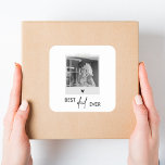 Best Dad Ever Minimalistic Photo Square Sticker<br><div class="desc">Celebrate the best dad ever with our minimalistic photo sticker! This sleek and modern design features the heartfelt message "Best Dad Ever" along with a space for your favourite photo, creating a personalized sticker that’s perfect for decorating laptops, notebooks, water bottles, or any surface. Ideal for Father's Day, birthdays, or...</div>