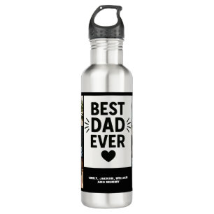 Best Dad Ever Modern 6 Photo Collage  710 Ml Water Bottle