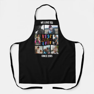 Best Dad Ever   Modern   7 Photo Collage Apron