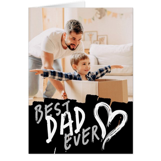 Best Dad Ever Modern Black and Grey Grunge (Front)