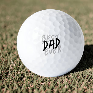 Best Dad Ever Modern Black and Grey Grunge Golf Balls