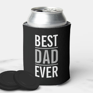 Best Dad Ever   Modern Black Can Cooler