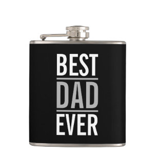 Best Dad Ever Modern Black Hip Flask