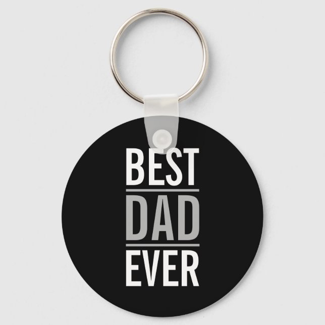 Best Dad Ever | Modern Black Keychain (Front)