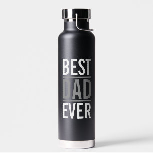 Best Dad Ever Modern Black Water Bottle