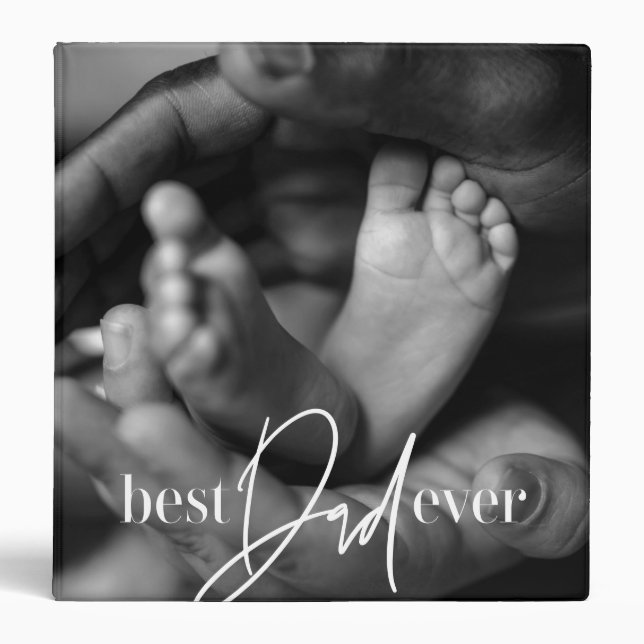 Best Dad Ever Modern Classic Simple Elegant Photo Binder (Front)
