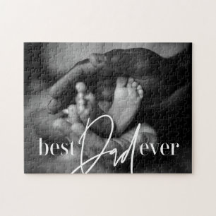 Best Dad Ever Modern Classic Simple Elegant Photo Jigsaw Puzzle