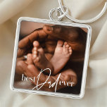 Best Dad Ever Modern Classic Simple Elegant Photo Keychain<br><div class="desc">This simple and modern design is composed of serif and cursive typography and add a custom photo</div>