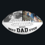 BEST DAD EVER Modern Cool COLOR Photos Custom Football<br><div class="desc">Perfect for the coolest dad you love: A BEST DAD EVER customized football with your 2 favorite photos in color, his name, and a sweet message from you as well as names and year. Great Father's Day gift or an awesome surprise for his birthday, surely a keepsake he'll love for...</div>