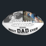 BEST DAD EVER Modern Cool COLOR Photos Custom Football<br><div class="desc">Perfect for the coolest dad you love: A BEST DAD EVER customized football with your 2 favorite photos in color, his name, and a sweet message from you as well as names and year. Great Father's Day gift or an awesome surprise for his birthday, surely a keepsake he'll love for...</div>