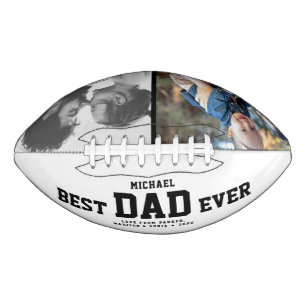 BEST DAD EVER Modern Cool COLOR Photos Custom Football