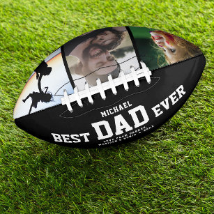 BEST DAD EVER Modern Cool Colour Photo Collage Football