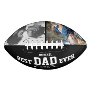 BEST DAD EVER Modern Cool Photo Collage Custom Football
