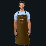 Best DAD Ever Modern custom name brown Apron<br><div class="desc">Show your appreciation for the best dad ever with our Modern Typography Personalized Apron in brown and White! This stylish apron features bold modern typography, making a striking statement. Personalize it with your dad's name or a special message to add a heartfelt touch. Crafted with durable materials, it's perfect for...</div>