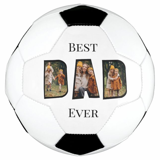 Best dad ever modern  Dad photo collage script  Soccer Ball (Front)
