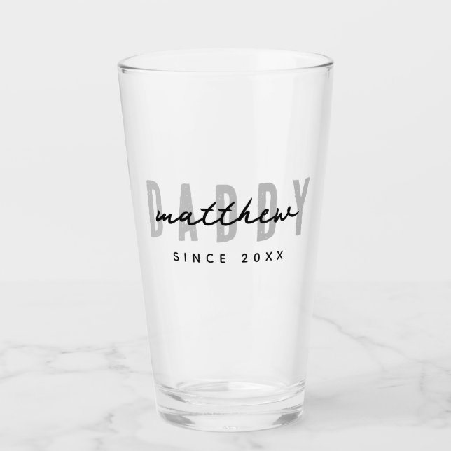 Best Dad Ever Modern Elegant Simple Father's Day Glass (Front)