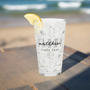 Best Dad Ever Modern Elegant Simple Father's Day Glass