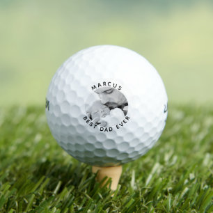 Best Dad Ever Modern Father`s Day Photo Golf Balls