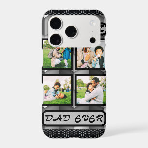 Best Dad Ever Modern Grey Family Photo Collage 