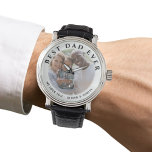 Best Dad Ever Modern Message Father`s Day Photo Watch<br><div class="desc">Best Dad Ever Modern Message Father`s Day Photo Watch. The design has a photo and a text in black on the white border around the photo. Personalize with custom message and names, and add your photo. A unique gift for a dad or a grandpa for Father`s Day, birthday or Christmas....</div>