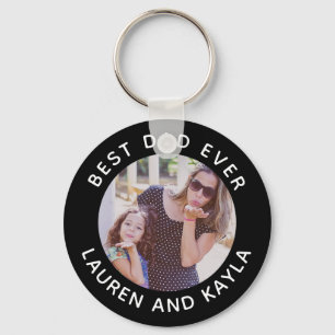 Best Dad Ever   Modern Minimal Photo Father Cool Keychain
