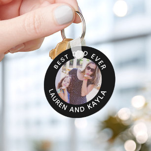 Best Dad Ever Modern Minimal Photo Father Cool Keychain