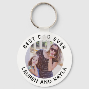 Best Dad Ever   Modern Minimal Photo Father Cool Keychain