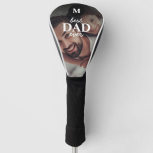 Best Dad Ever Modern Monogram & Photo Golf Head Cover