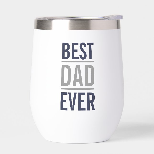 Best Dad Ever | Modern Navy Blue and Grey (Left)