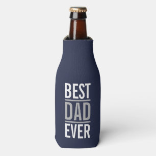 Best Dad Ever   Modern Navy Blue Bottle Cooler