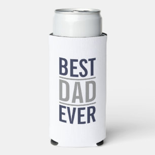 Best Dad Ever   Modern Navy Blue Can Cooler