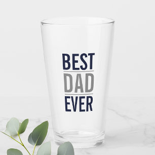 Best Dad Ever   Modern Navy Blue Glass